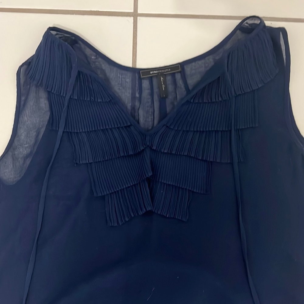 BCBG Navy Blue Blouse
